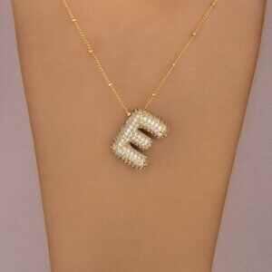 “Hailey” Bubble Bling Letter Necklace
